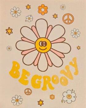 Retro Hippy Flower Be Groovy Poster