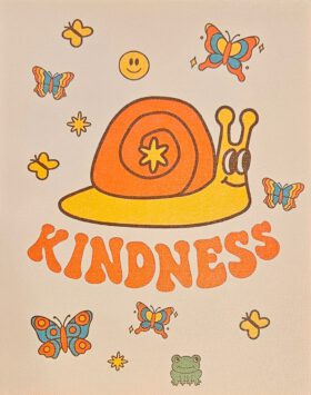 Retro Hippy Slak Butterfly Kindness Poster