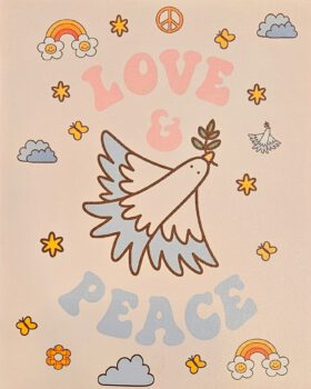 Retro Hippy Bird Love & Peace Poster