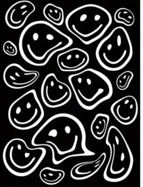 Poster Smiley - zwart